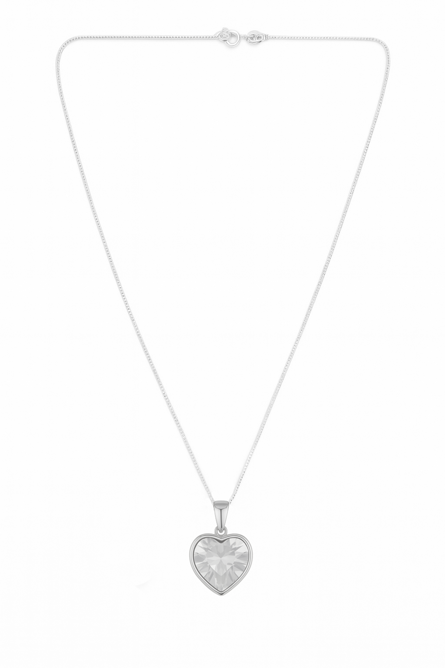 Crystal Heart Solitaire Pendant Necklace