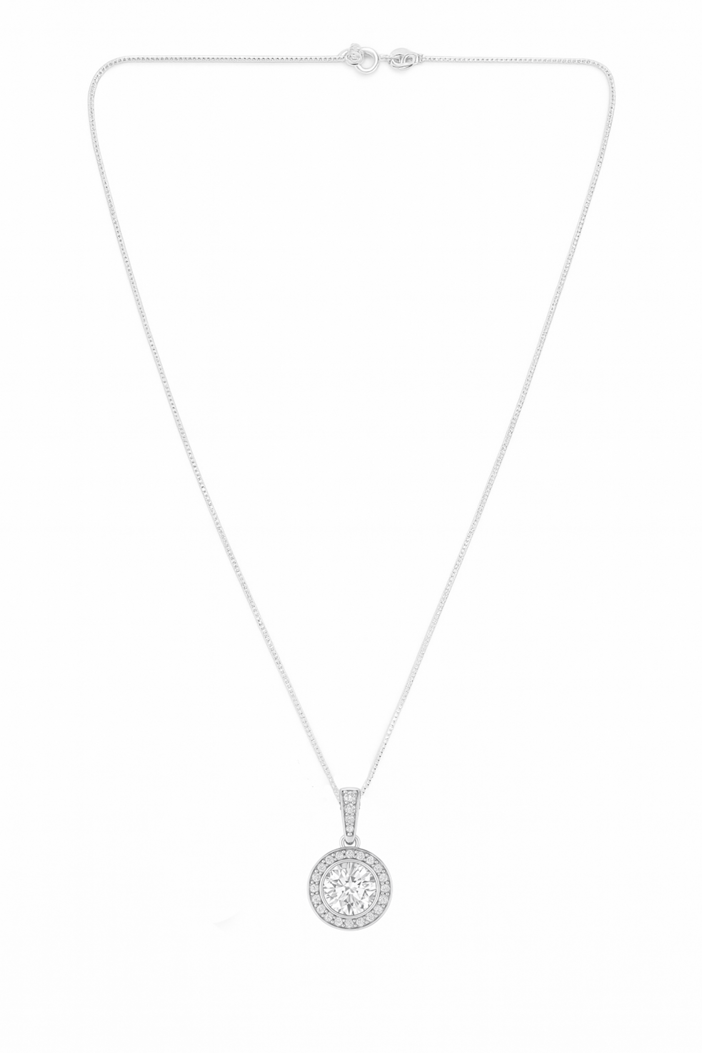 Eternal Spark Halo Pendant Necklace