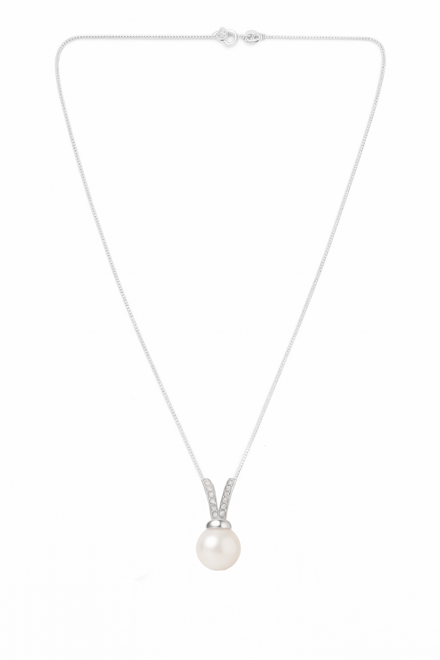 Elegant Pearl & Diamond Accent Pendant Necklace for Women