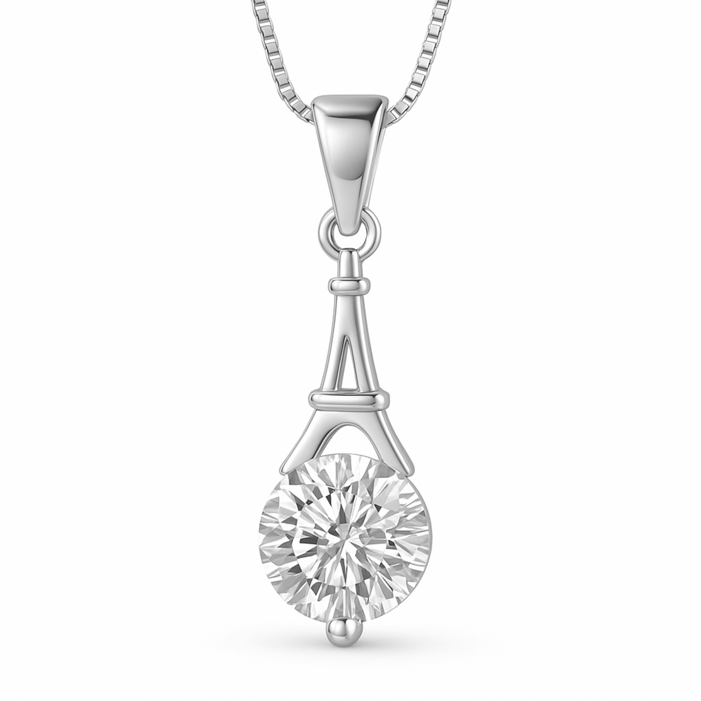 Eiffel Tower 925 Silver Pendant for Women