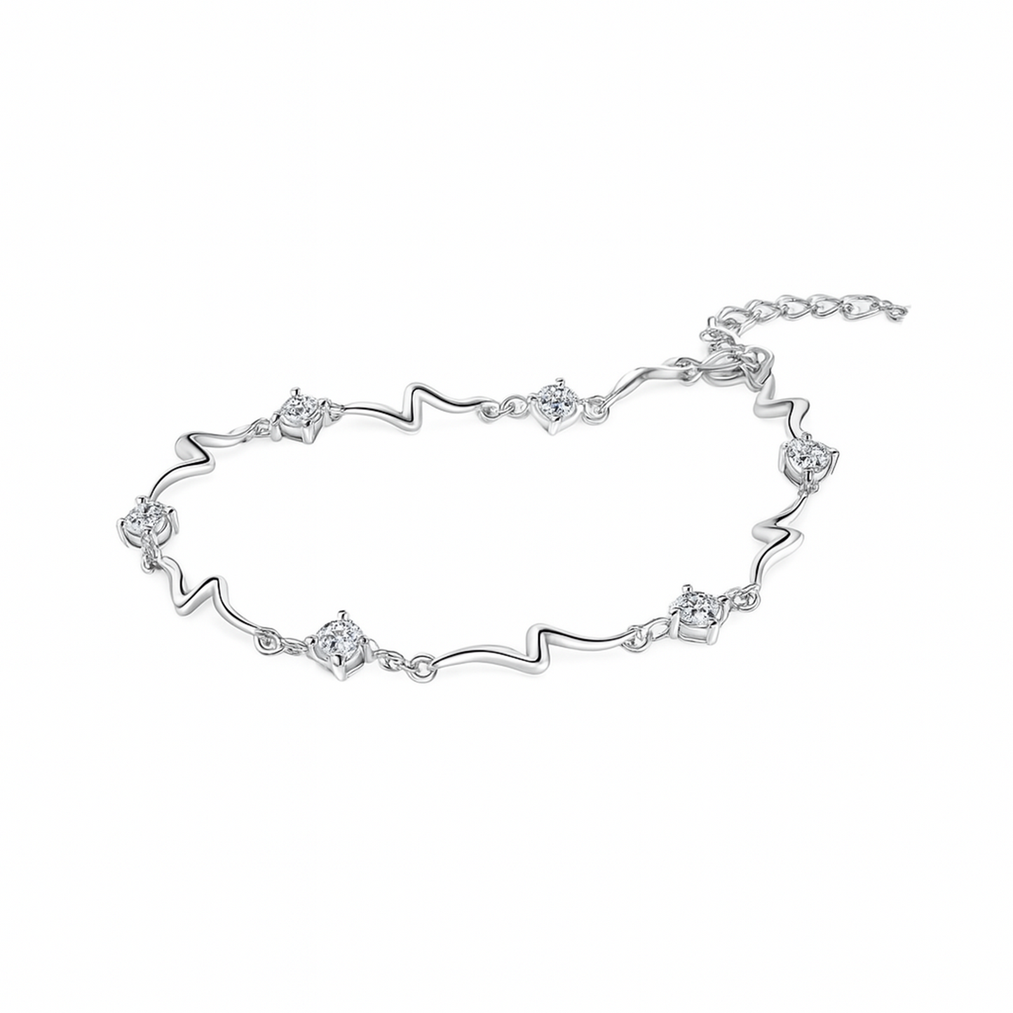 Silver Wave Elegance Bracelet for Women