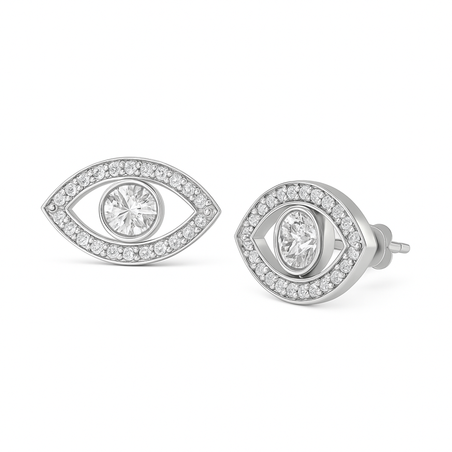 Noor Eye Silver Earrings