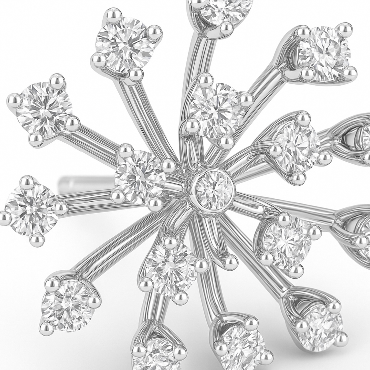 Dandelion Spark Silver Earrings for Women