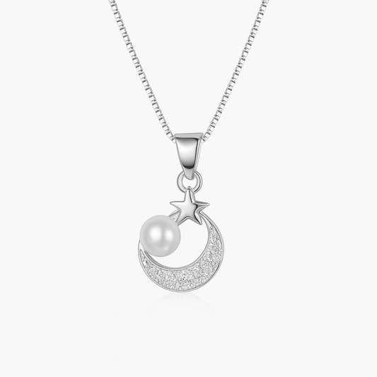 Celestial Moon & Star Pendant Necklace for Women