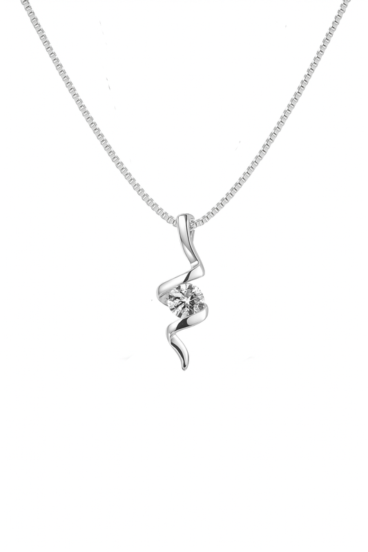 Twisted Solitaire Pendant Necklace for Women