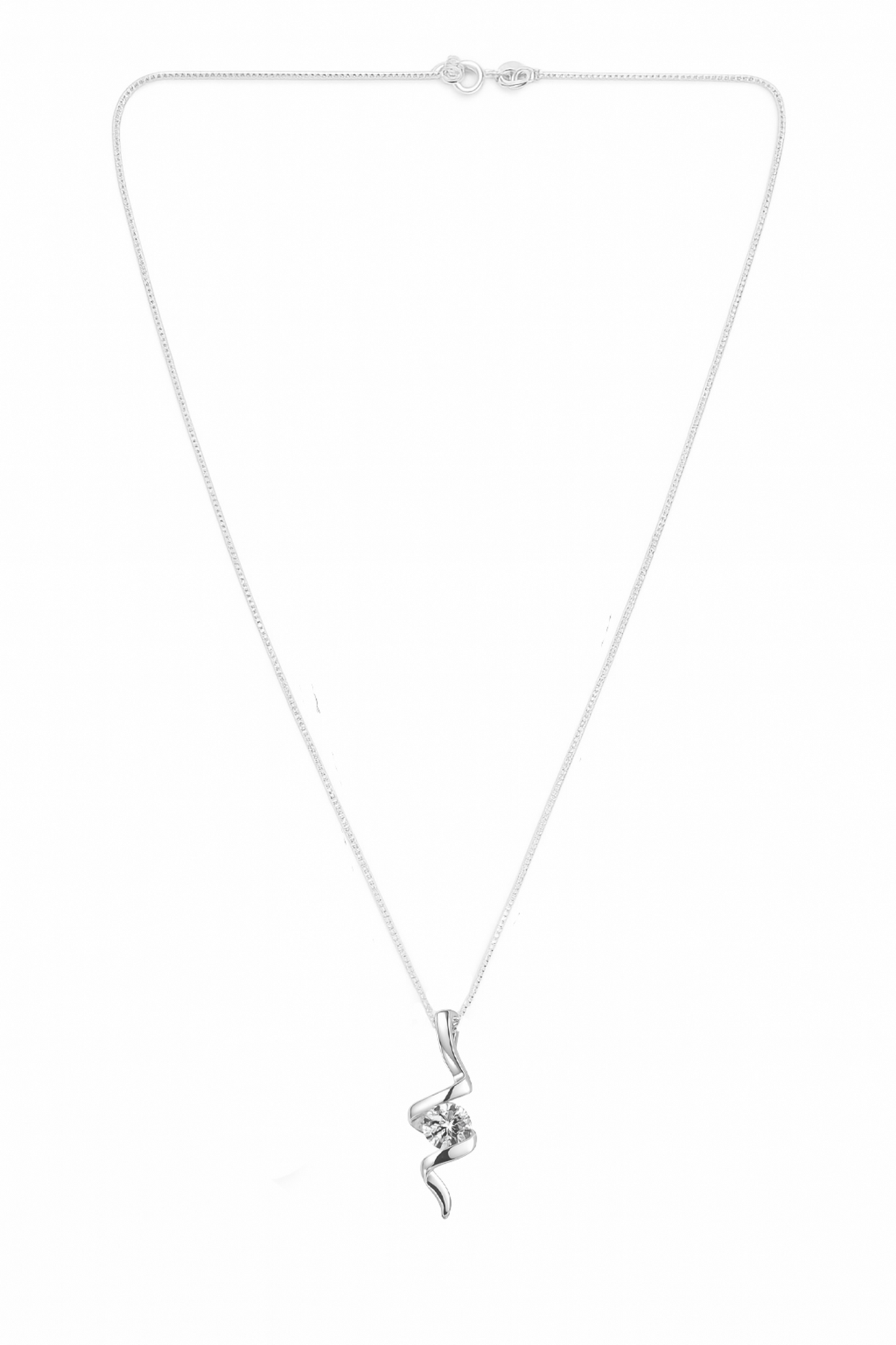 Twisted Solitaire Pendant Necklace for Women