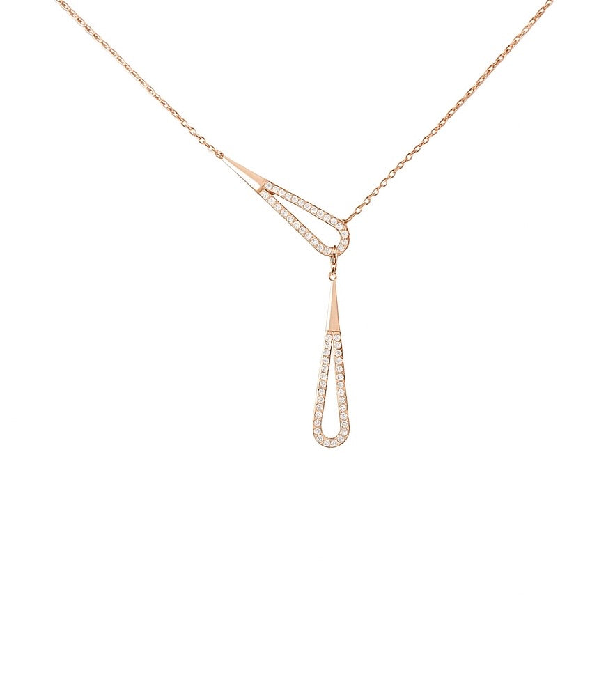 Elegant Dual-Drop Sterling Silver Necklace
