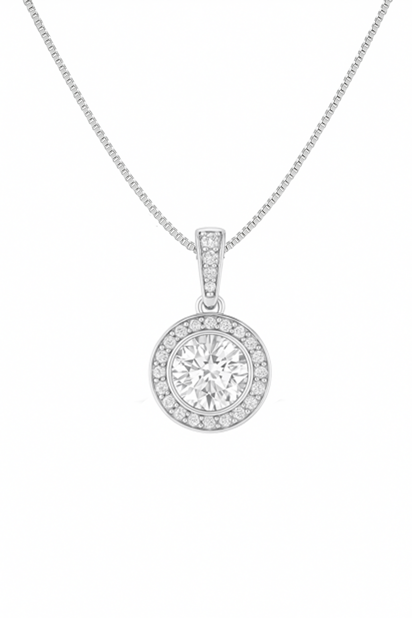 Eternal Spark Halo Pendant Necklace
