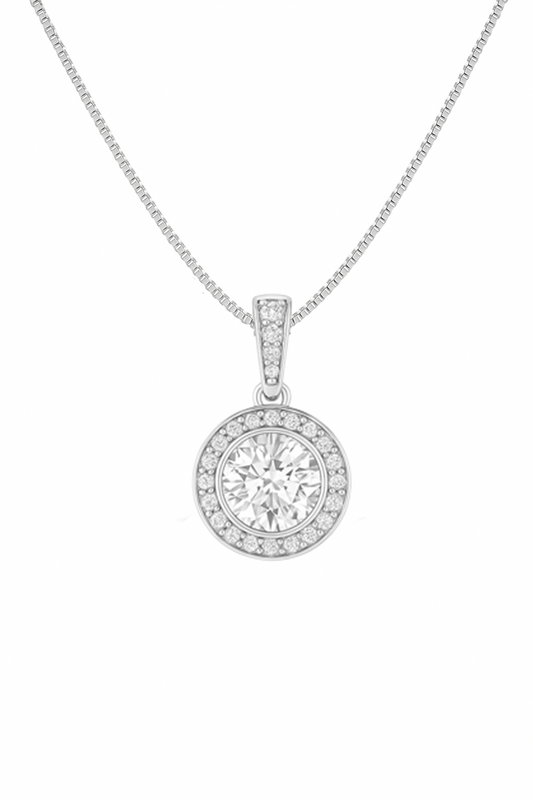 Eternal Spark Halo Pendant Necklace