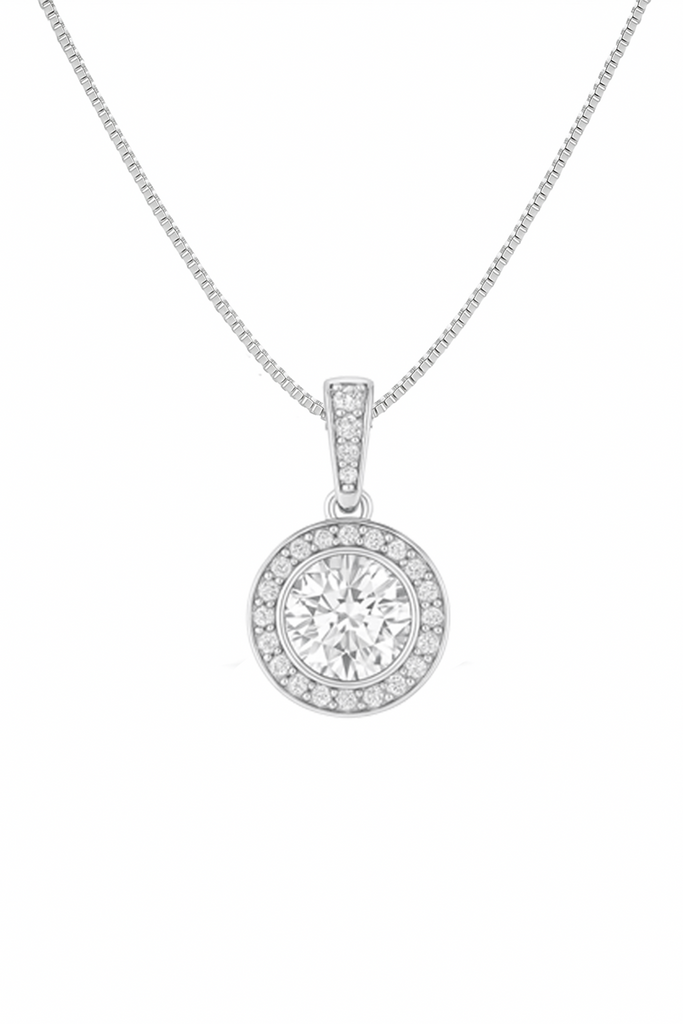Eternal Spark Halo Pendant Necklace