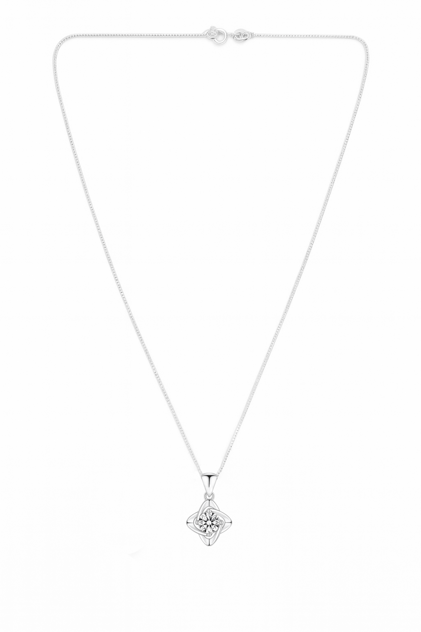 Stellar Arc Solitaire Necklace