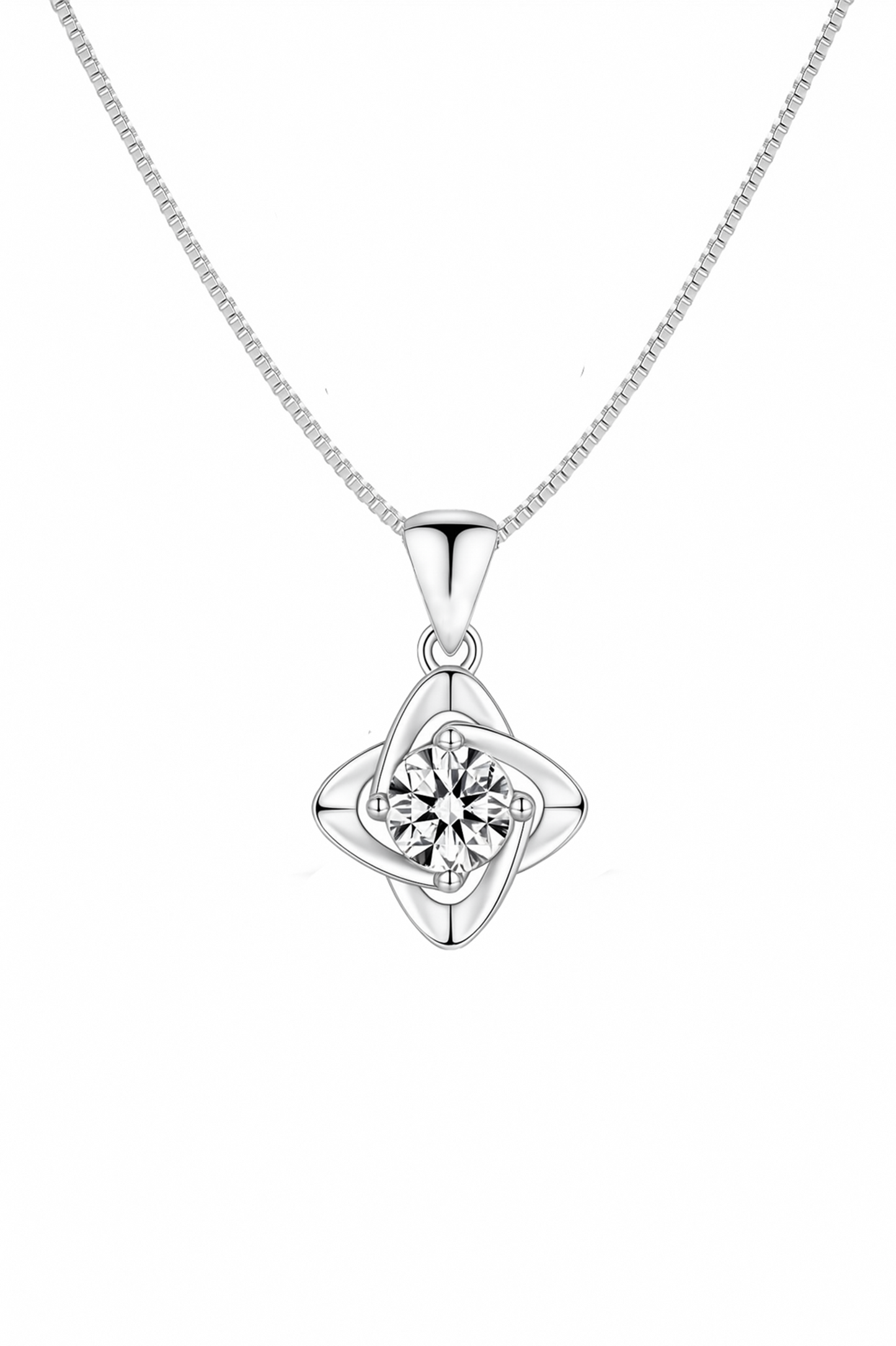 Stellar Arc Solitaire Necklace