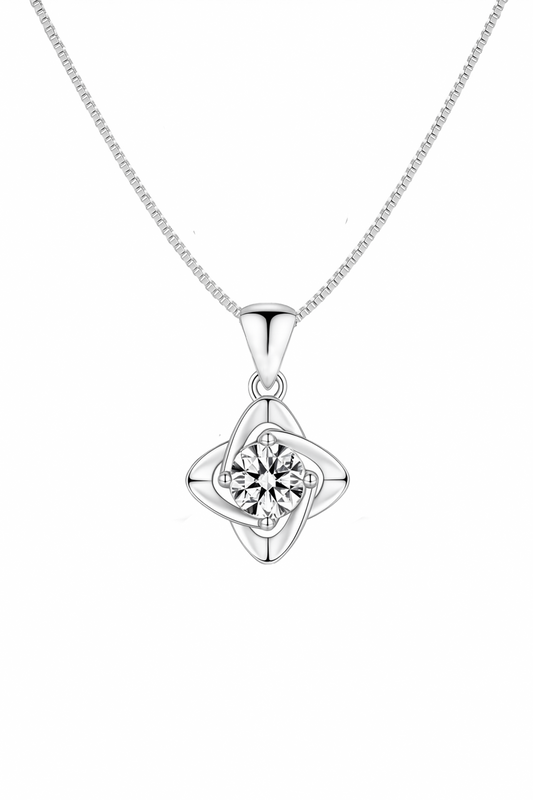 Stellar Arc Solitaire Necklace