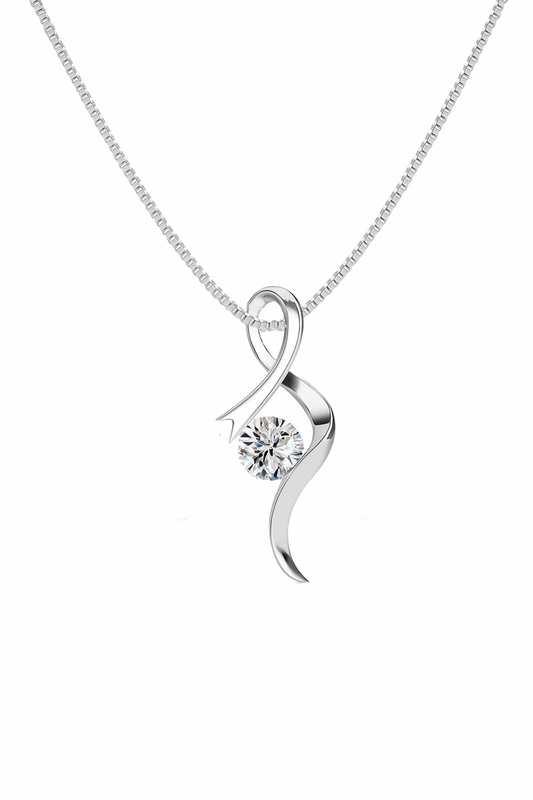 Twist Solitaire Pendant Necklace for Women