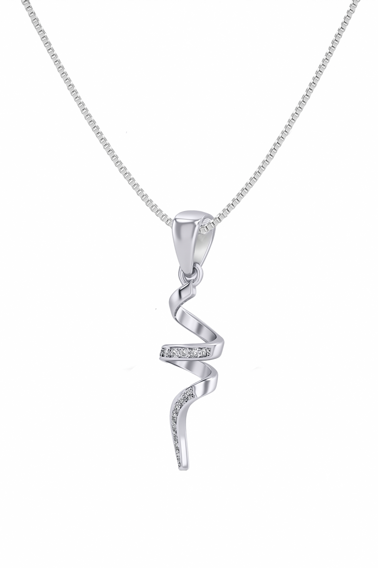 Twisted Elegance Spiral Pendant Necklace