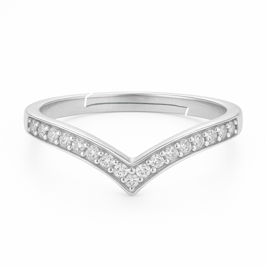 Radiant Chevron Band Ring