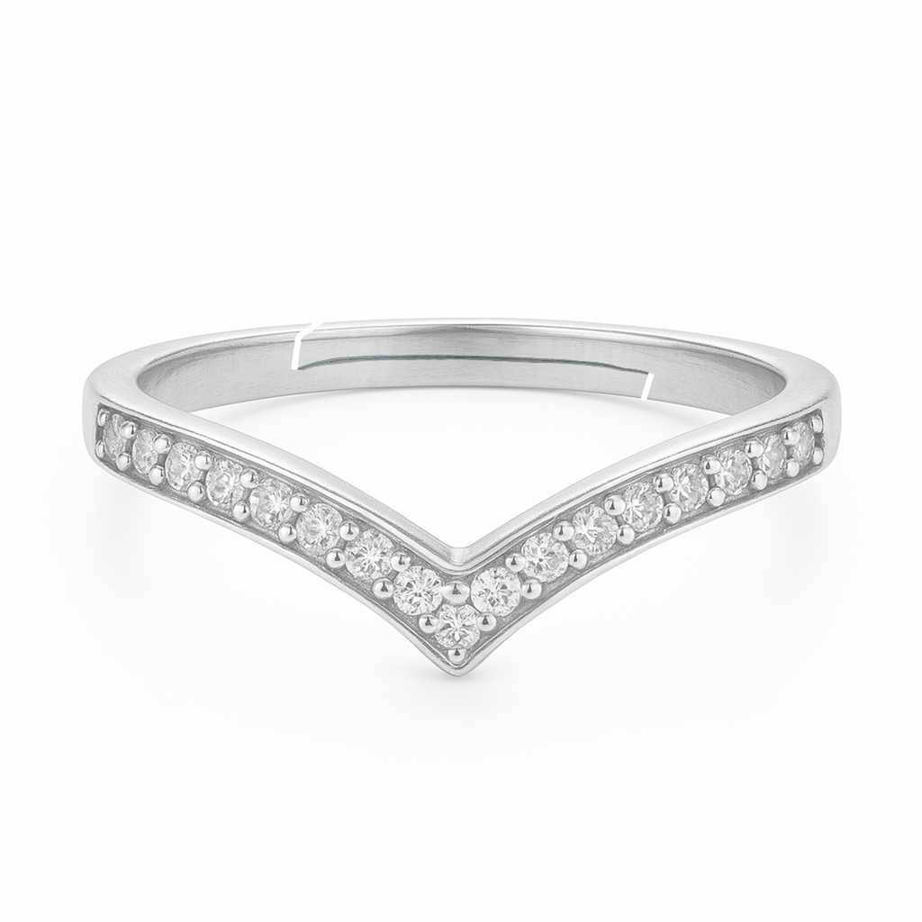 Radiant Chevron Band Ring