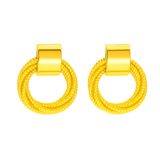 Twisted Hoop Gold-Tone Earrings for Women