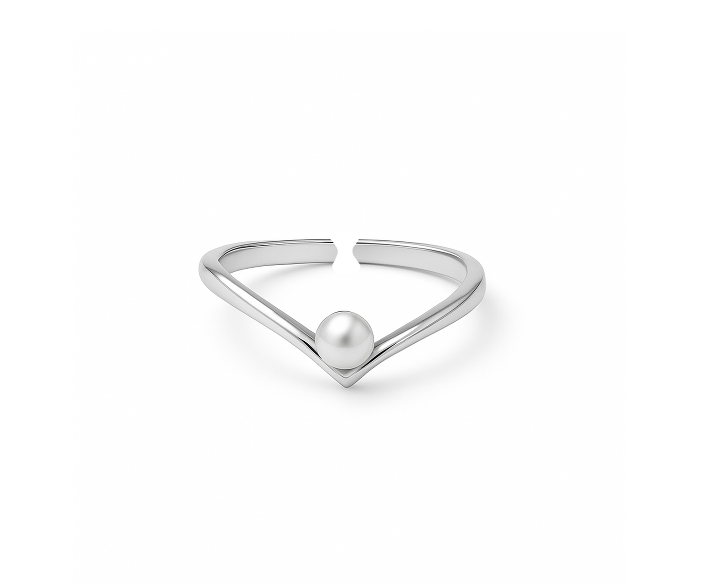 Lustre V Pearl Ring