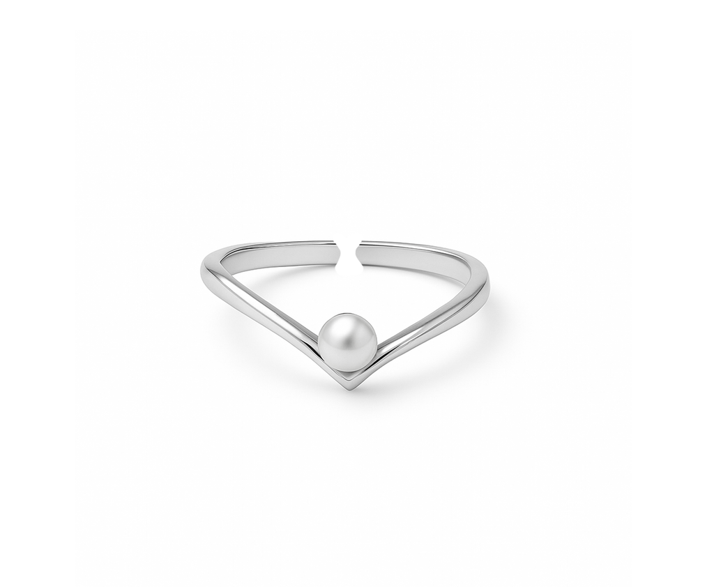 Lustre V Pearl Ring