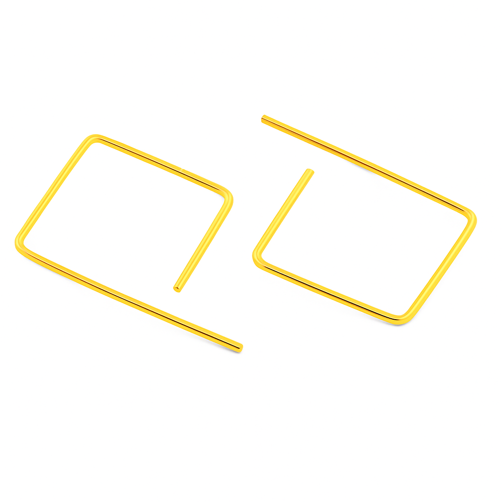 Geometric Gold-Plated Open Hoop Earrings for Women