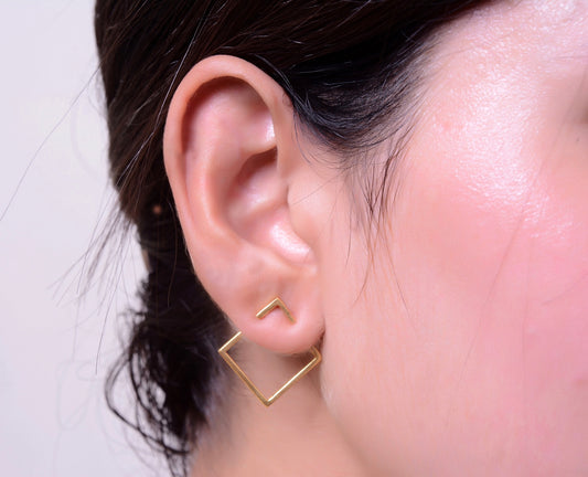 Minimalist Geometric Square Stud Earrings for Women