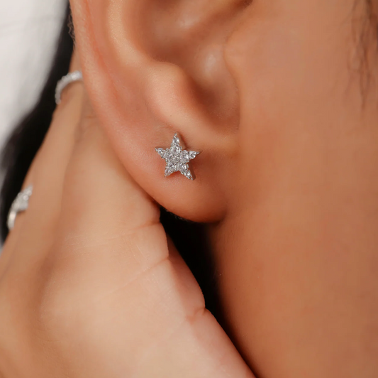 Twinkling Star Stud Earrings for Women