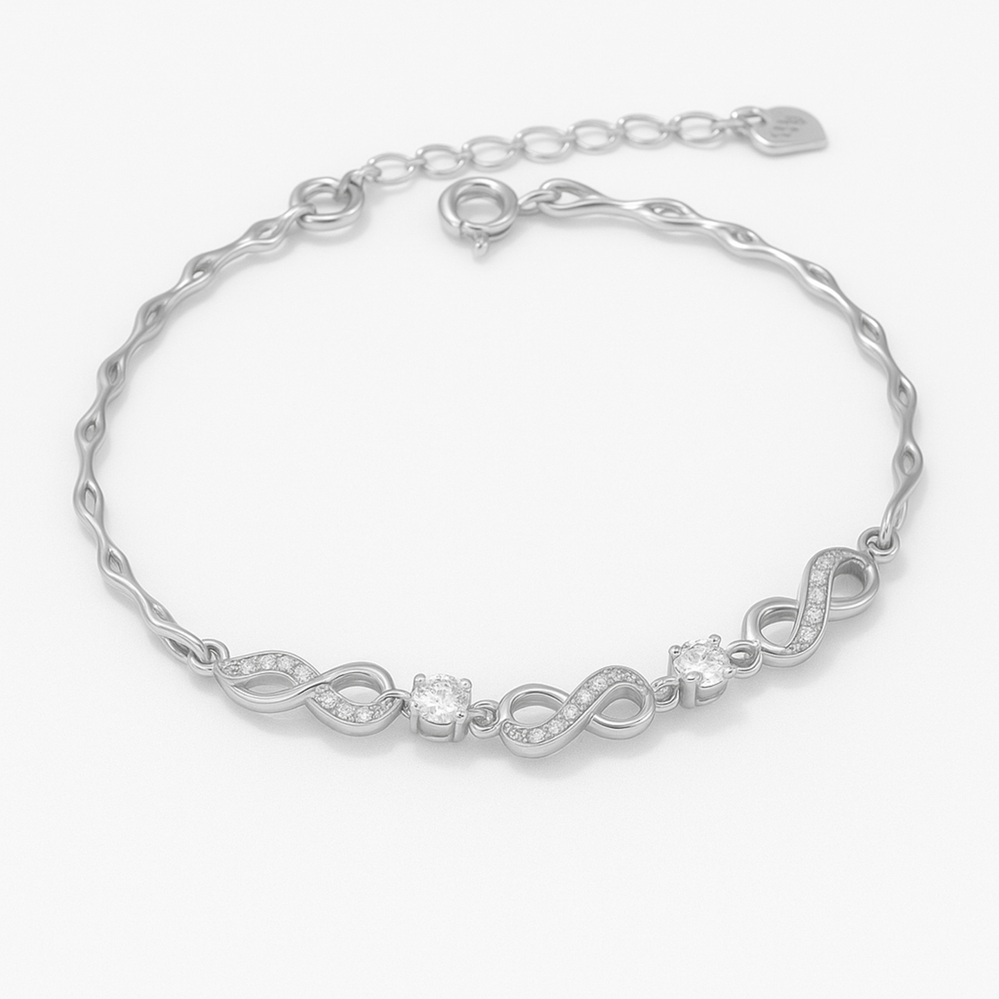Infinity Grace Sterling Silver Bracelet