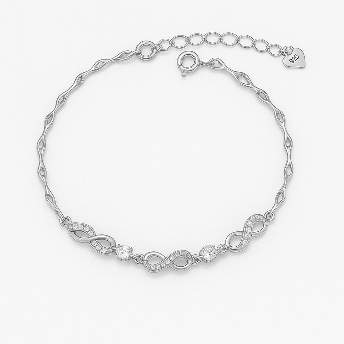 Infinity Grace Sterling Silver Bracelet