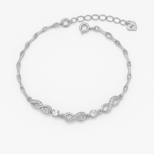 Infinity Grace Sterling Silver Bracelet