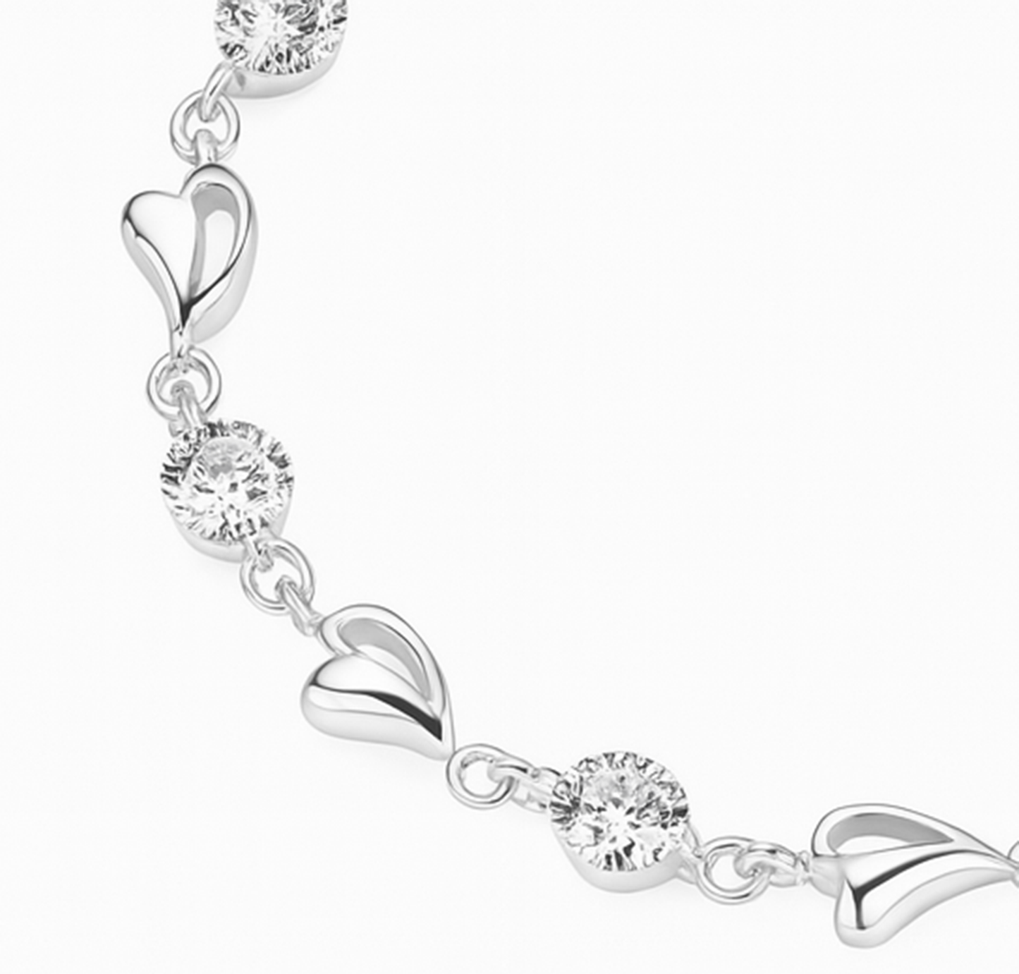 Sparkling Heart & Crystal Bracelet for Women