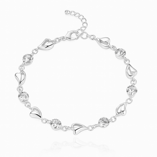 Sparkling Heart & Crystal Bracelet for Women