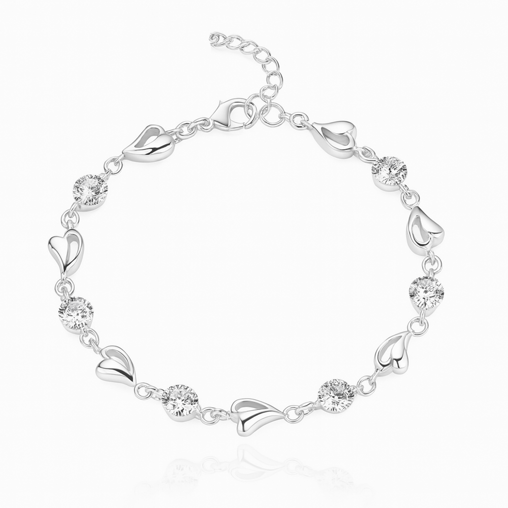 Sparkling Heart & Crystal Bracelet for Women