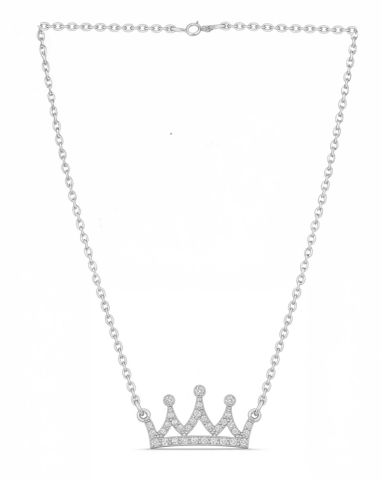 Royal Spark Crown Pendant Necklace