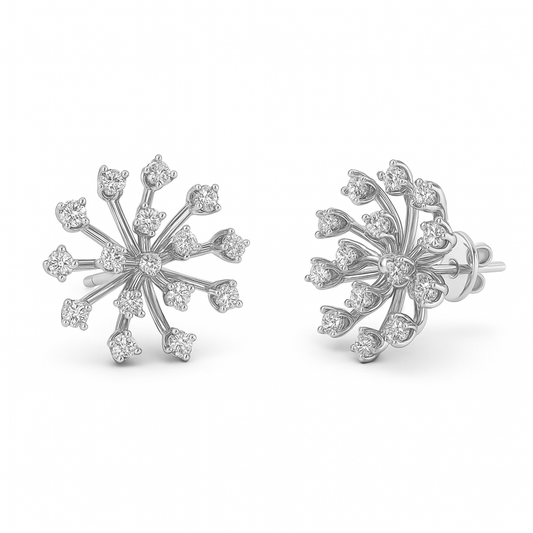 Dandelion Spark Silver Earrings for Women