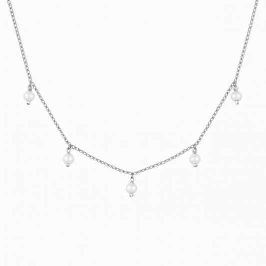 Celestia Pearl Drop Chain Necklace