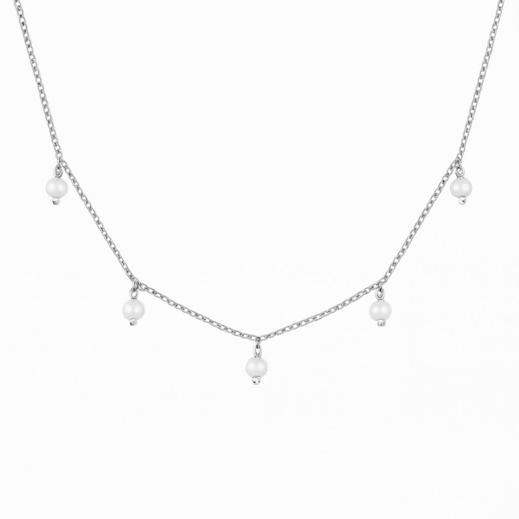 Celestia Pearl Drop Chain Necklace